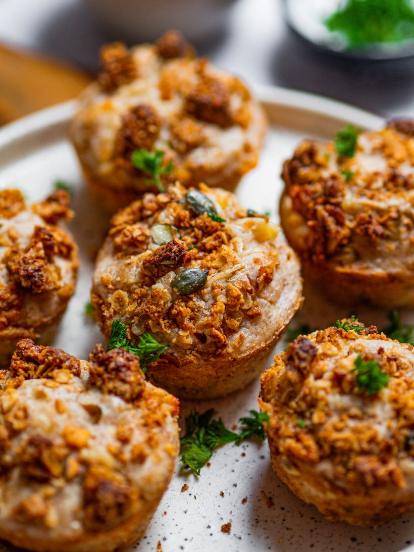 Slané muffiny se sýrem a slaninou