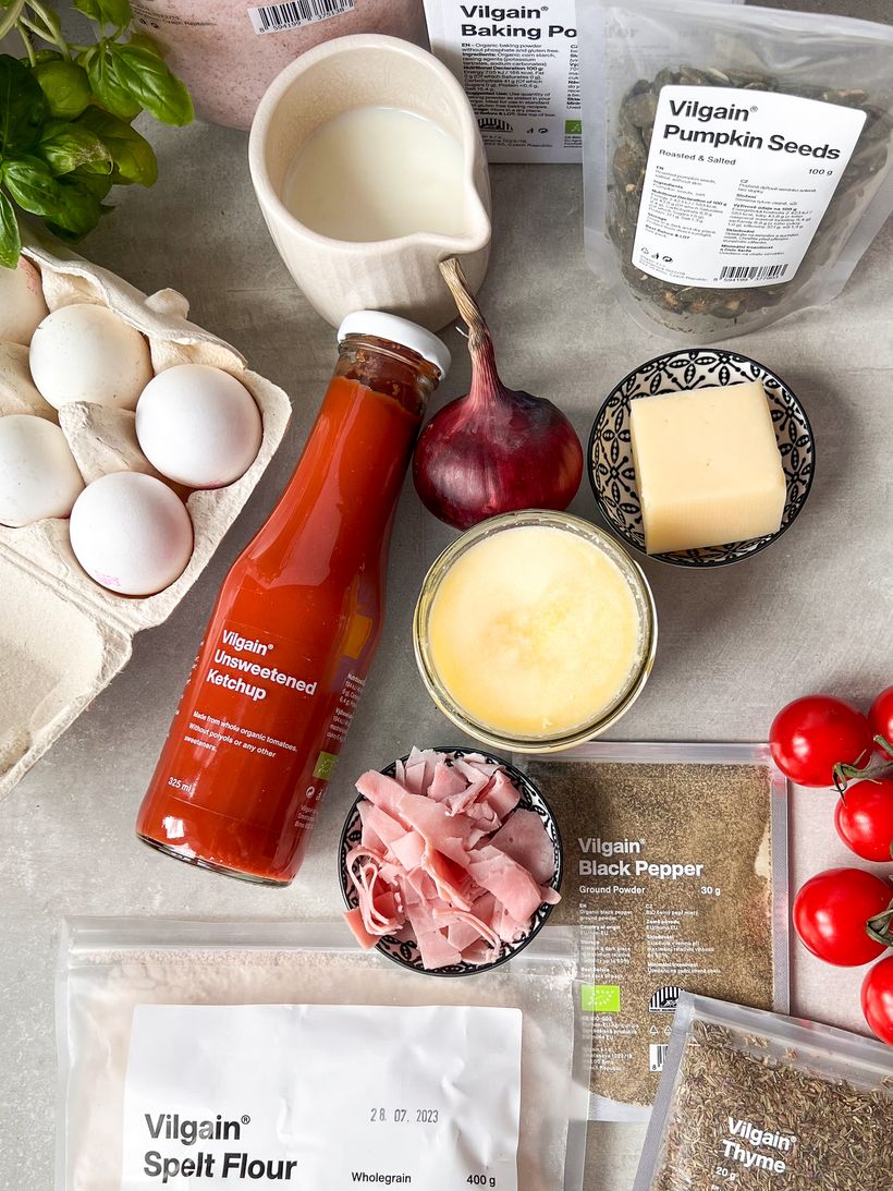 Slané muffiny se šunkou