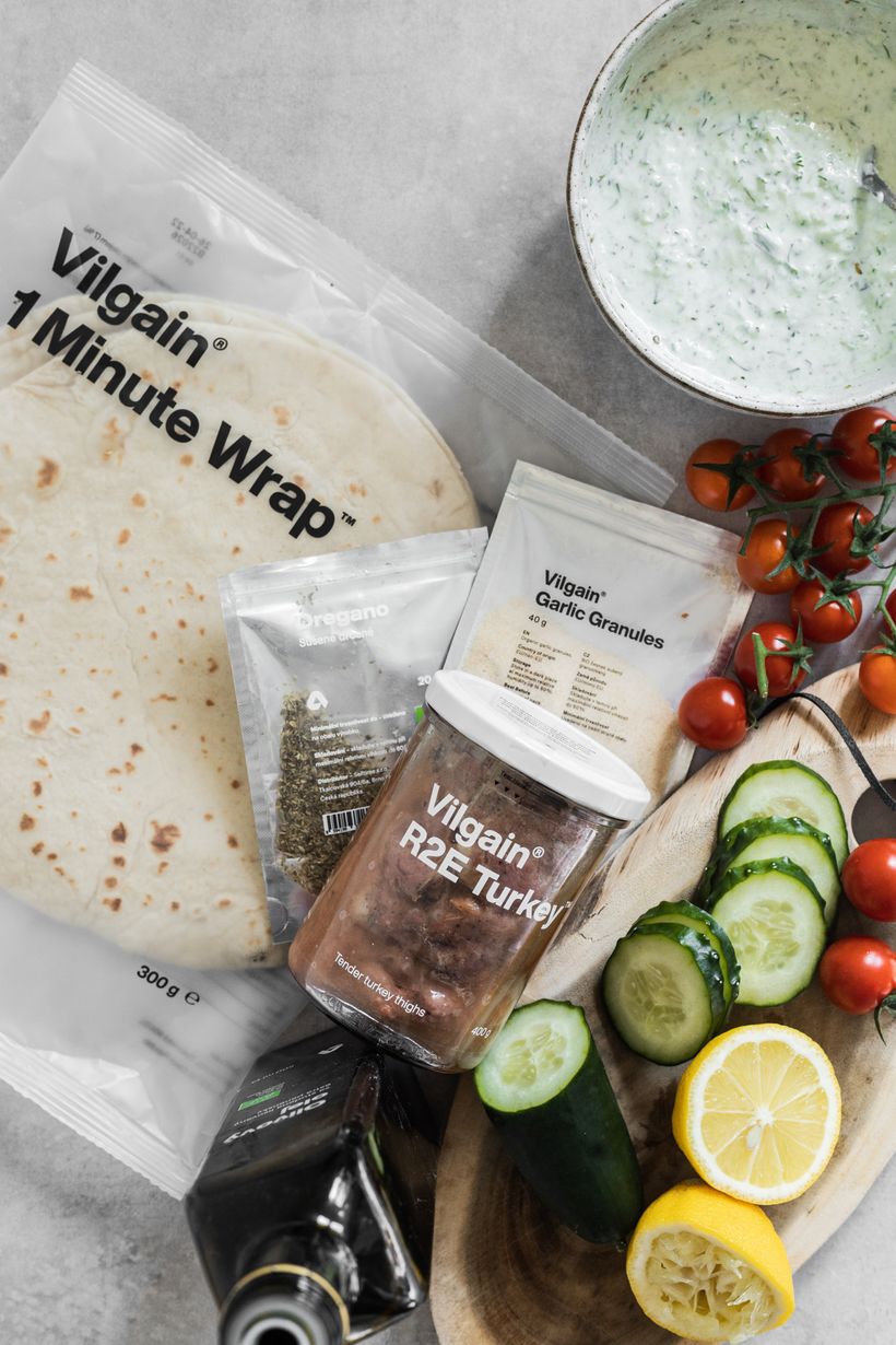 Domácí gyros v tortille s tzatziki