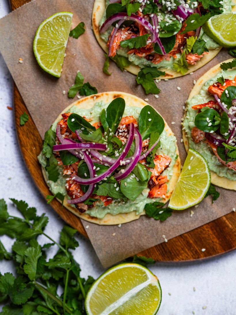 Tacos s pečeným lososem