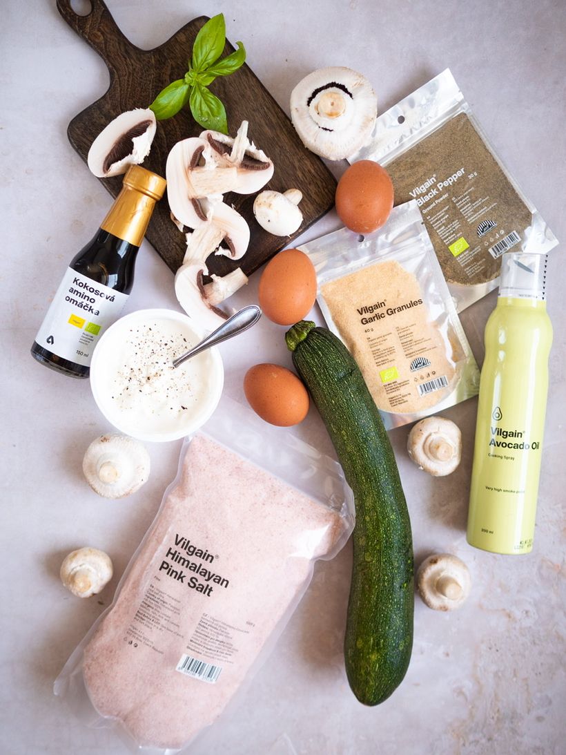 Frittata s cuketou a žampiony