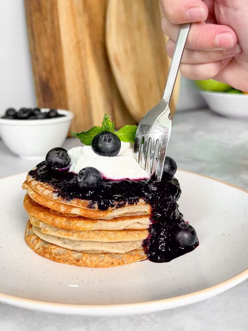 Proteinové lívance s borůvkami