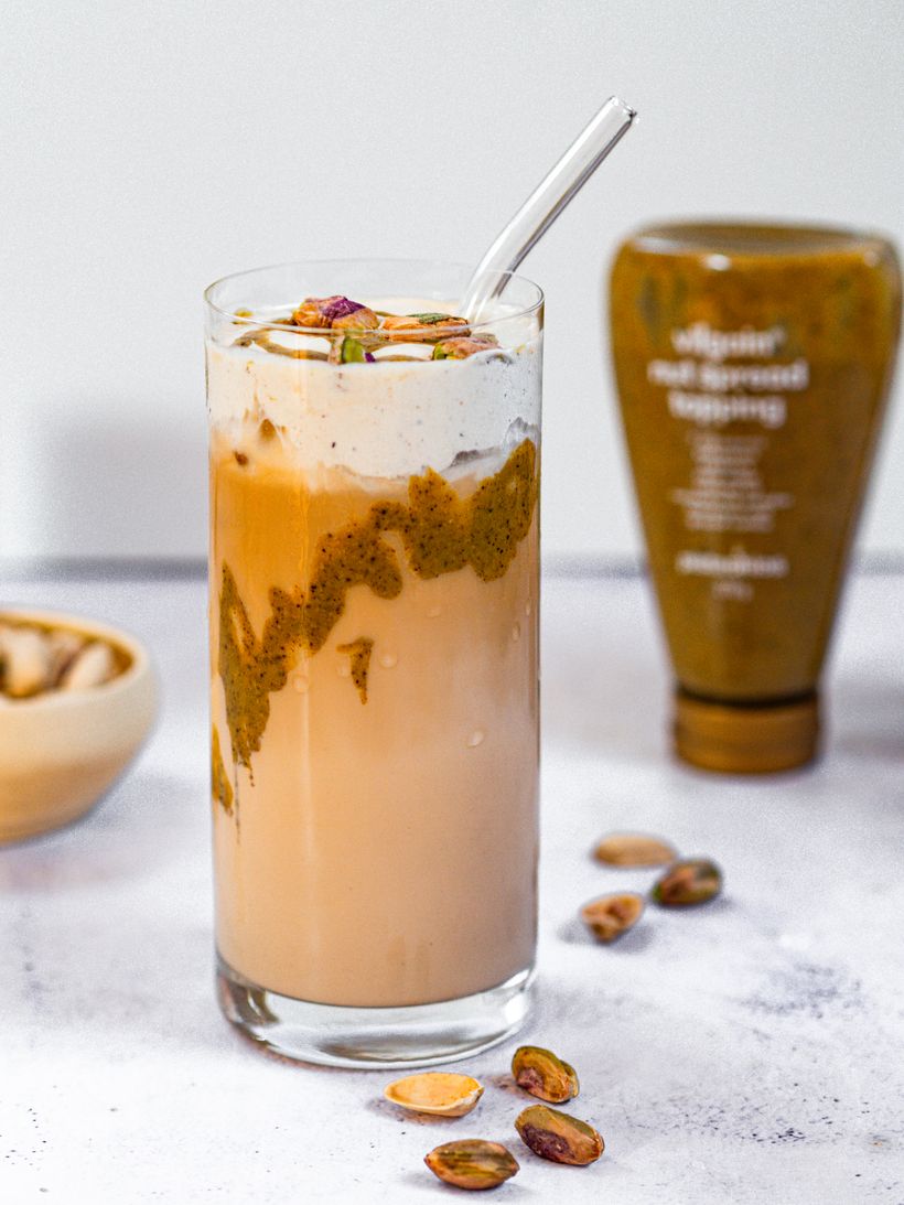 Pistáciové Iced Latte