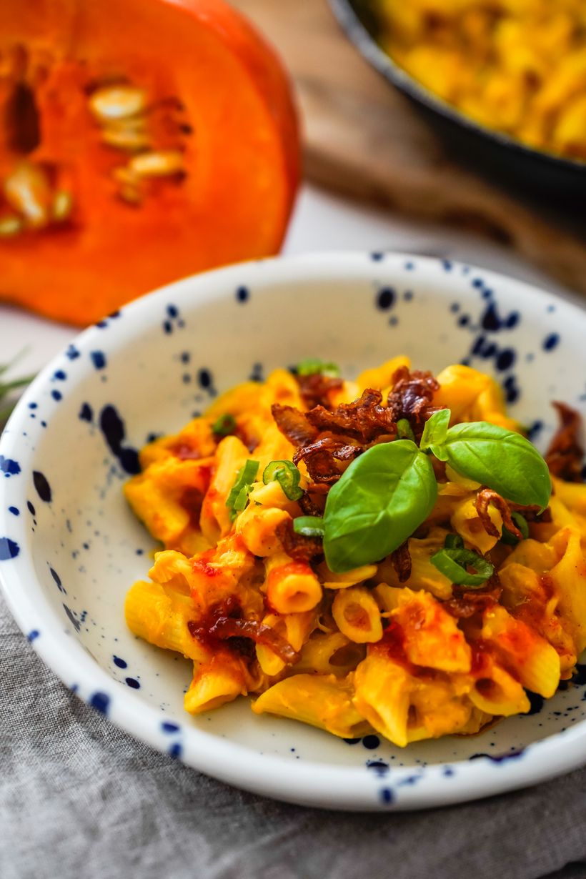 Kürbispasta mit Miso-Paste