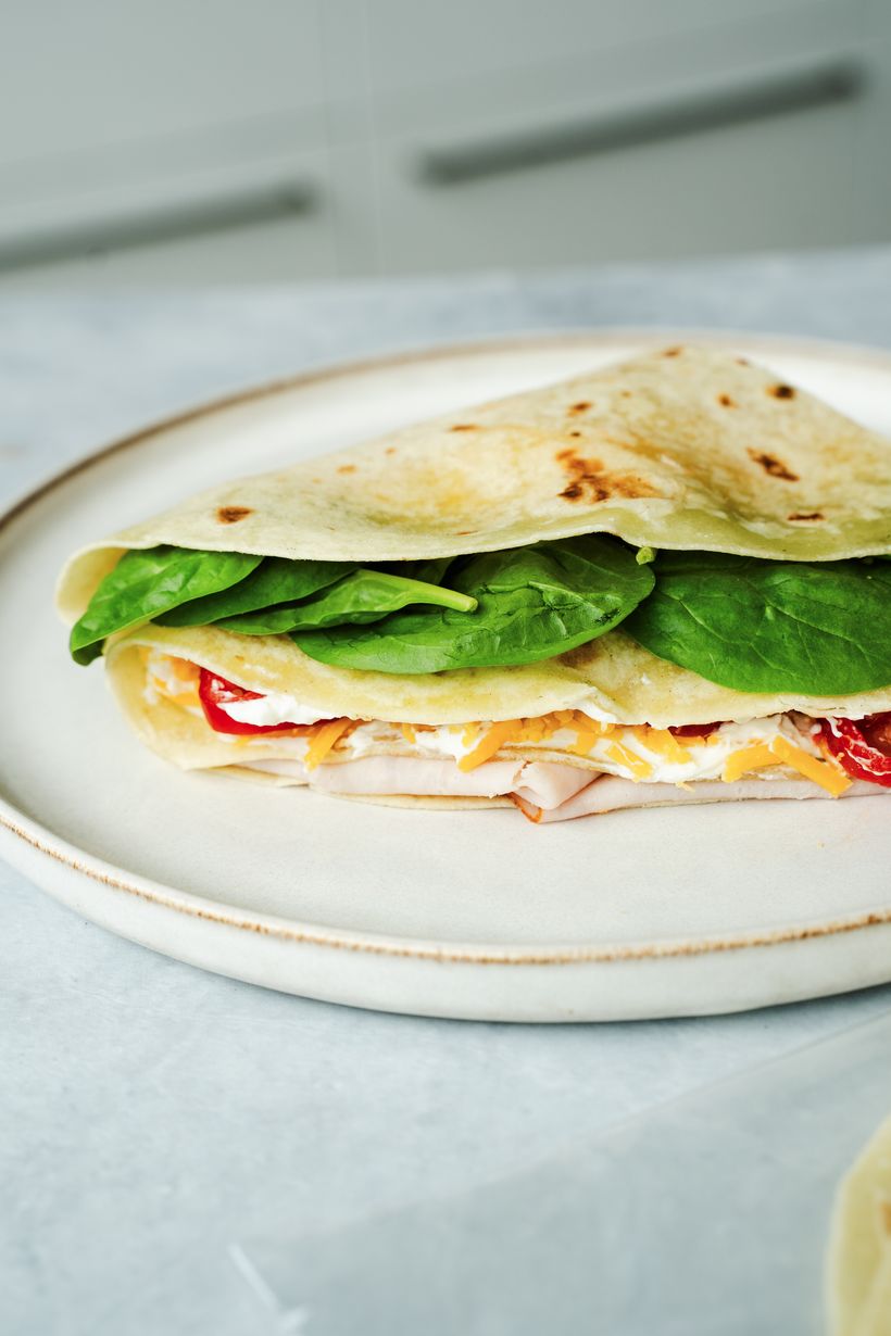 Breakfast Piadina with Egg, Ham and Cheese