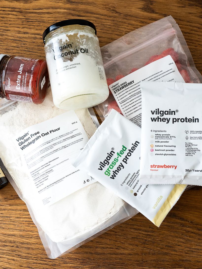 Jahodovo-vanilkové protein bars