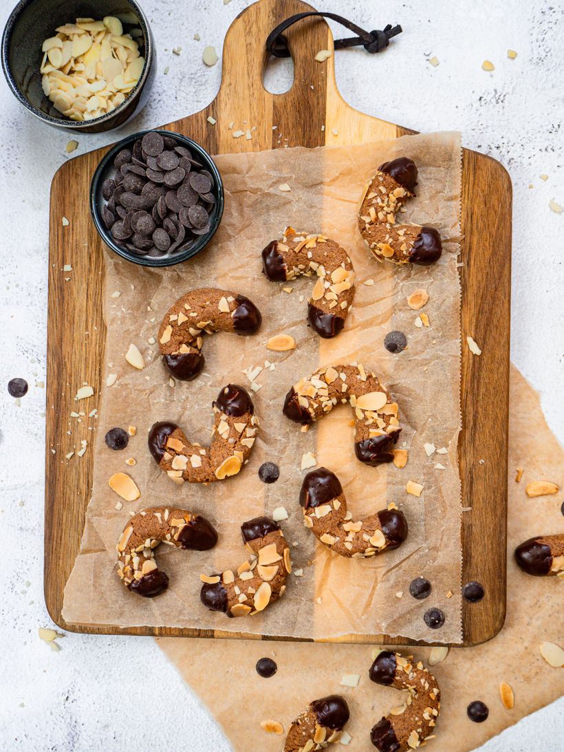 Mandlové rohlíčky s čokoládou