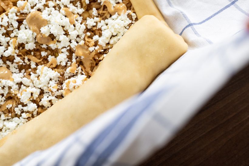 Jablkový závin zo špaldovej múky s tvarohom