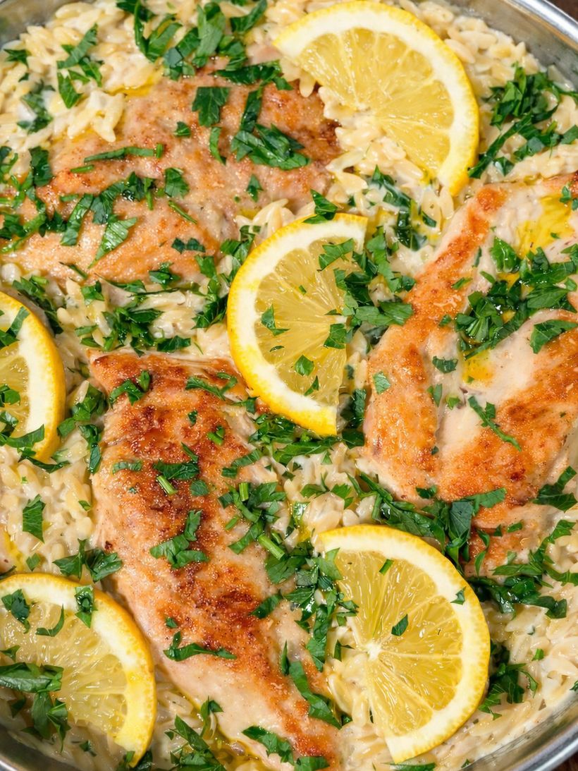 Cremiges Lemon Chicken Orzo