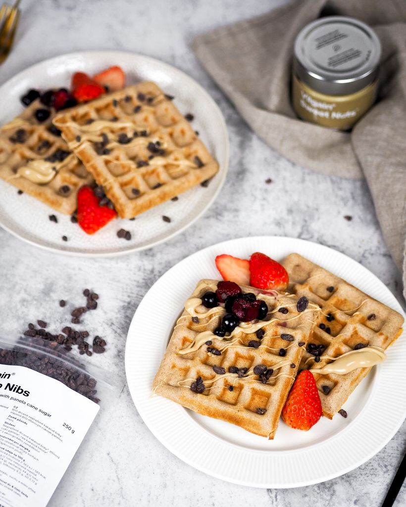 Proteínové vafle so slaným karamelom