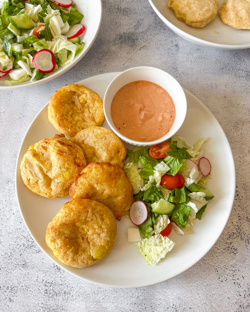 Mashed Potato Fritters with Cheese