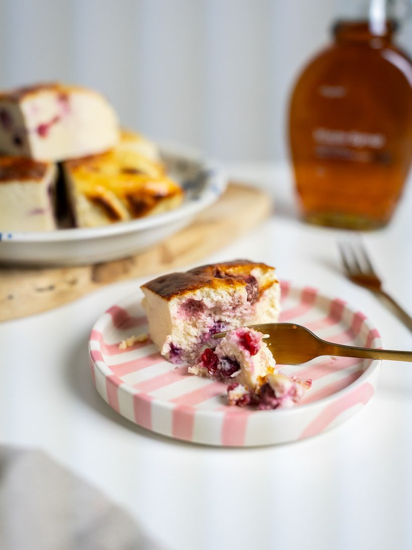 Jednoduchý malinový cheesecake