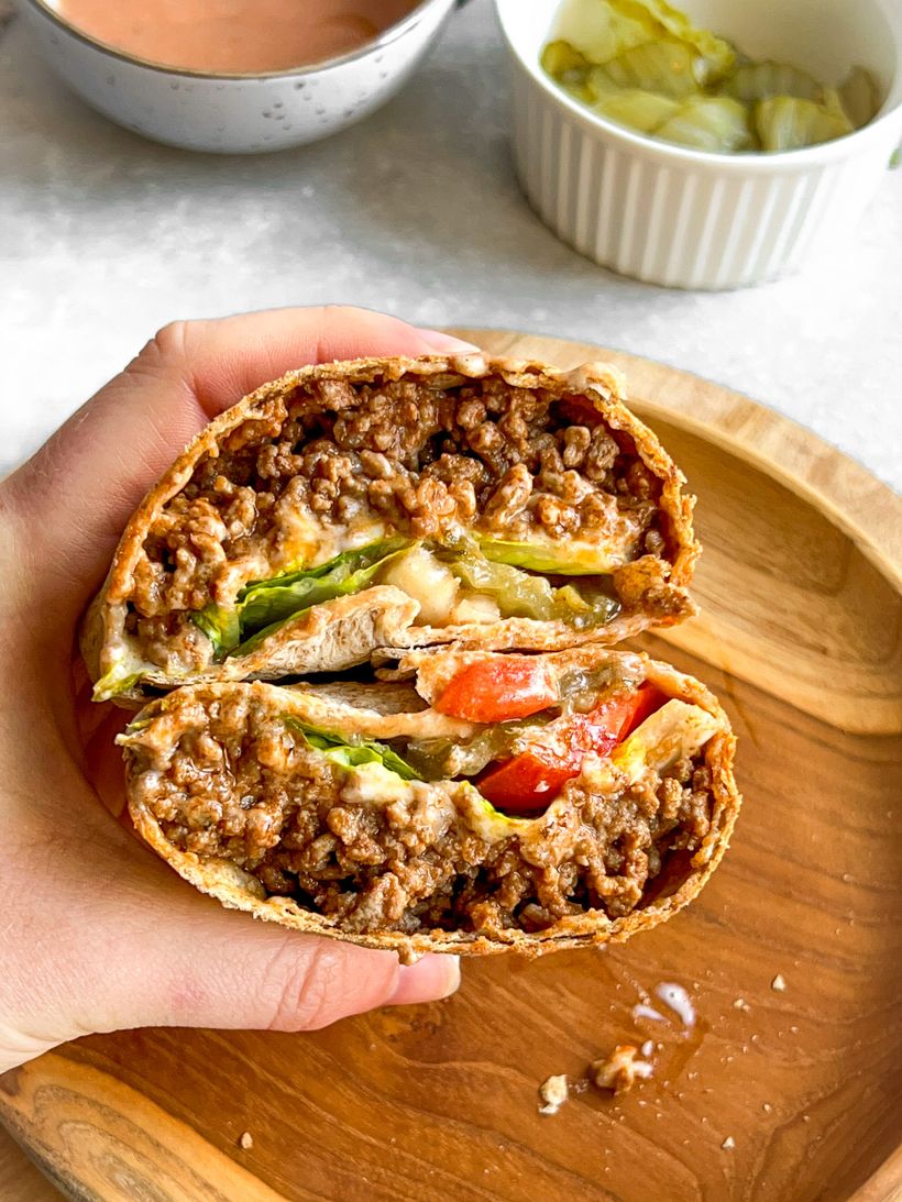 Cheeseburger burrito