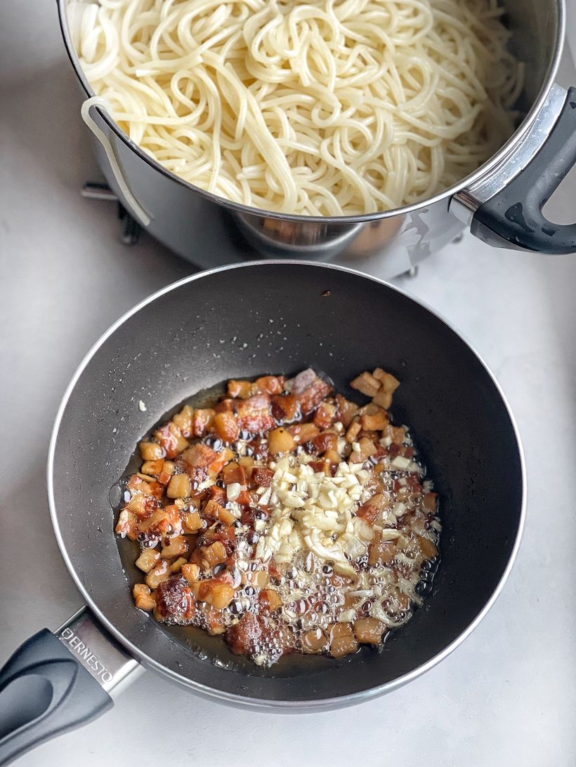 Špagety carbonara se smetanou