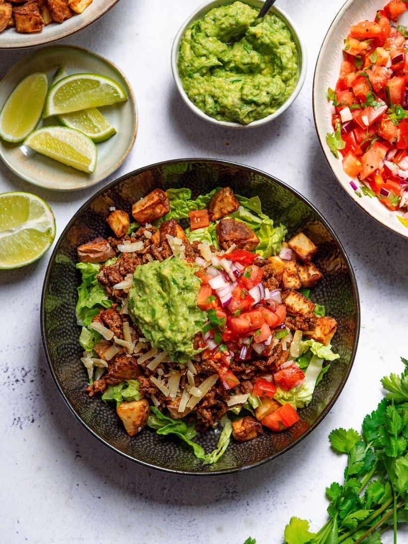 Taco Bowl s mletým hovězím masem