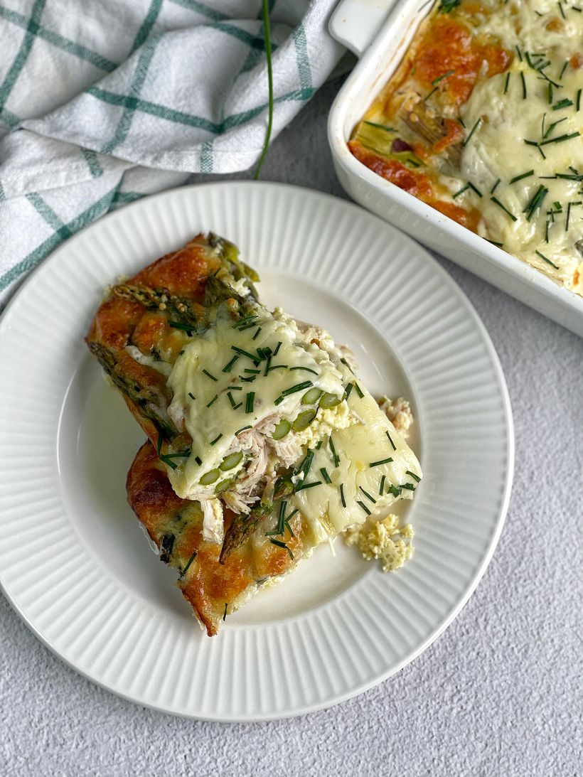 Zapečený chřest s krůtím masem