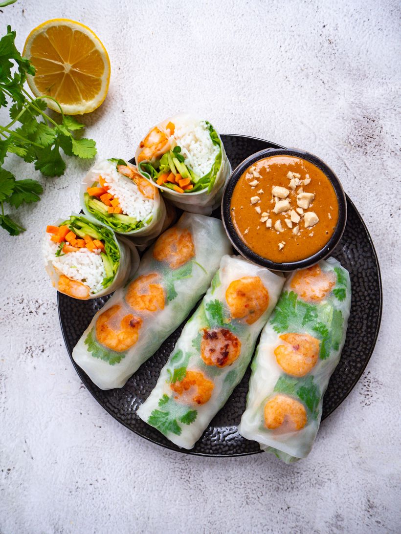 Letné závitky s krevetami