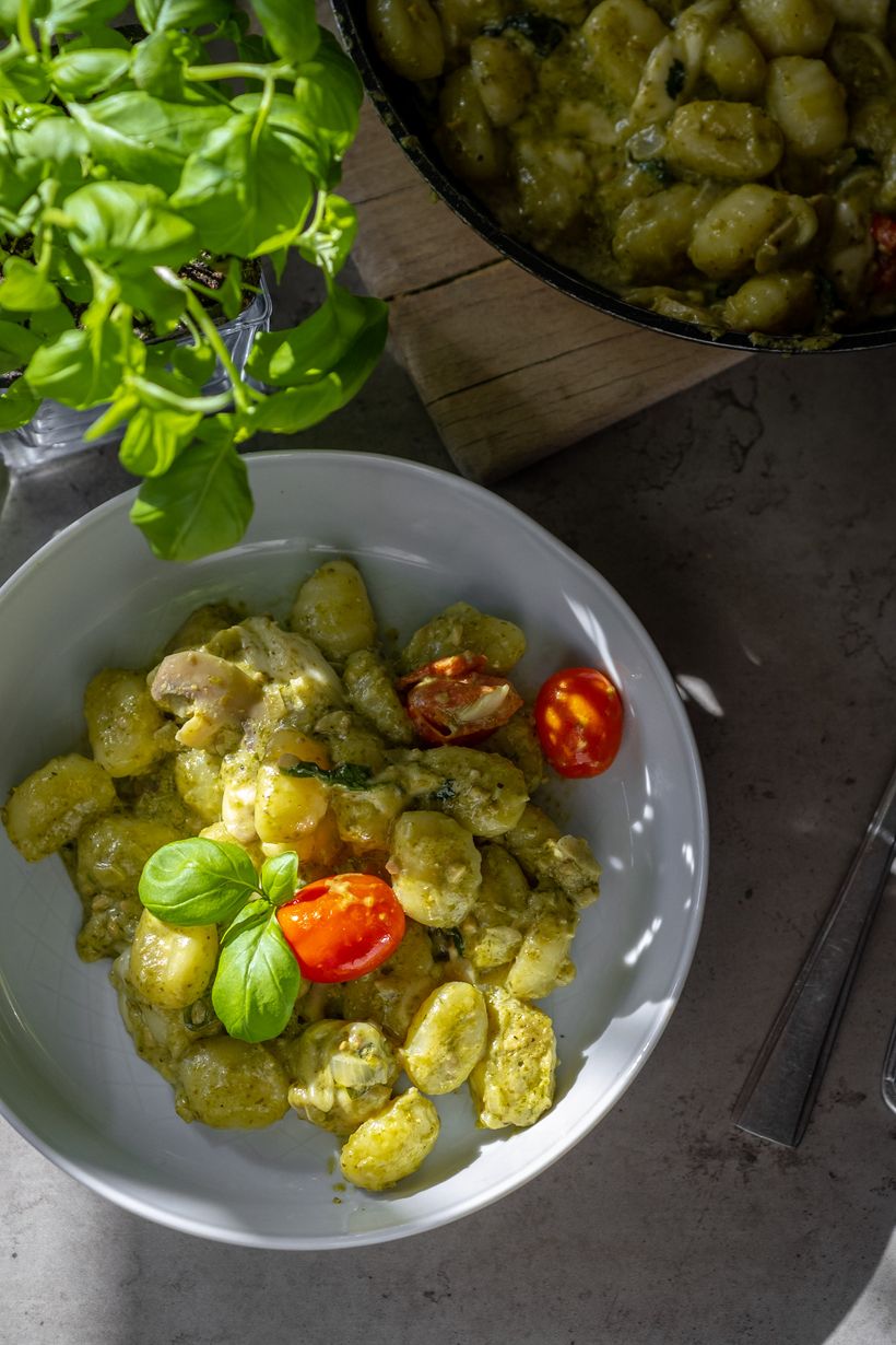 Gnocchi z pesto i mozzarellą