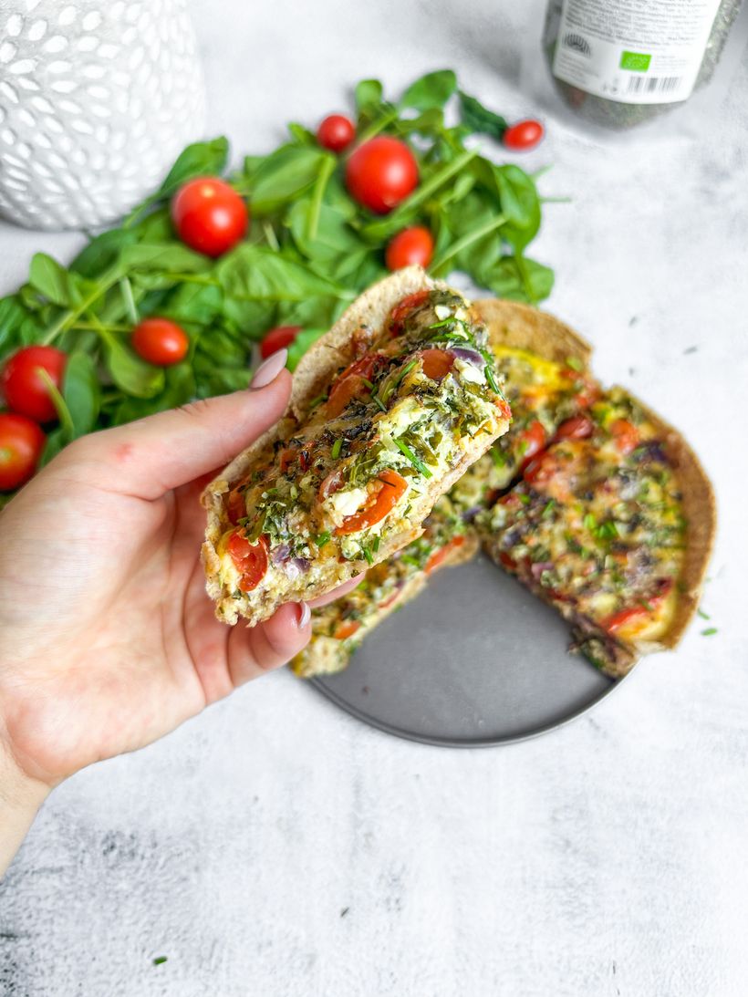 Tortilla Quiche Bake with Cottage Cheese