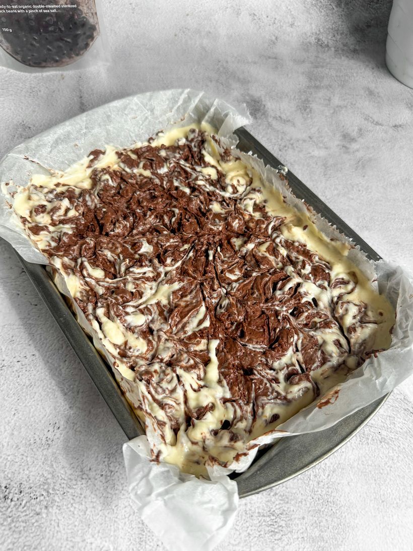 Bohnen-Brownies mit Quark