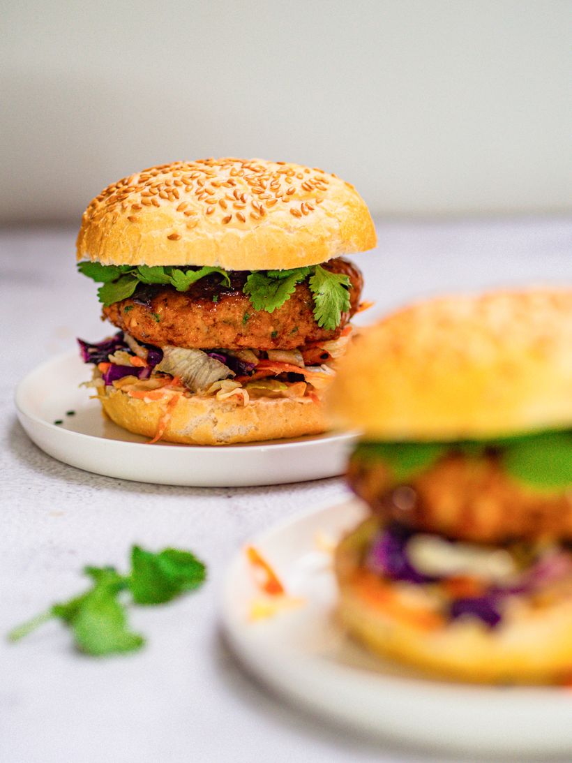 Asian Chicken Burger with Slaw