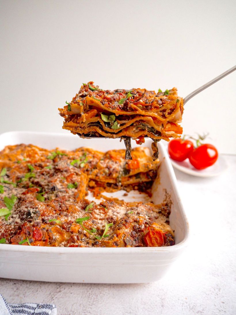 Lasagna vegană cu linte