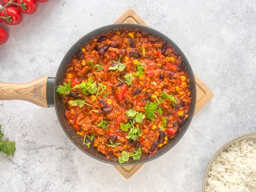 Hovězí chilli con carne s rýží