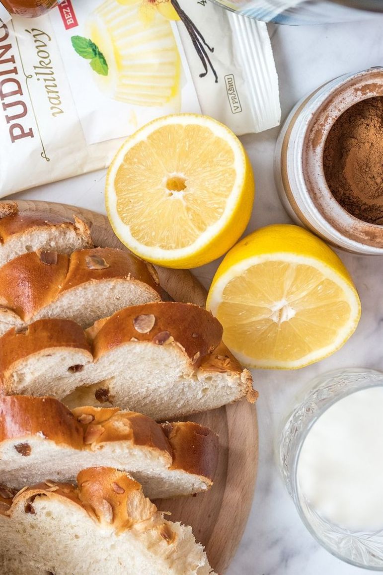 Francouzské toasty z vánočky s pudinkovým krémem