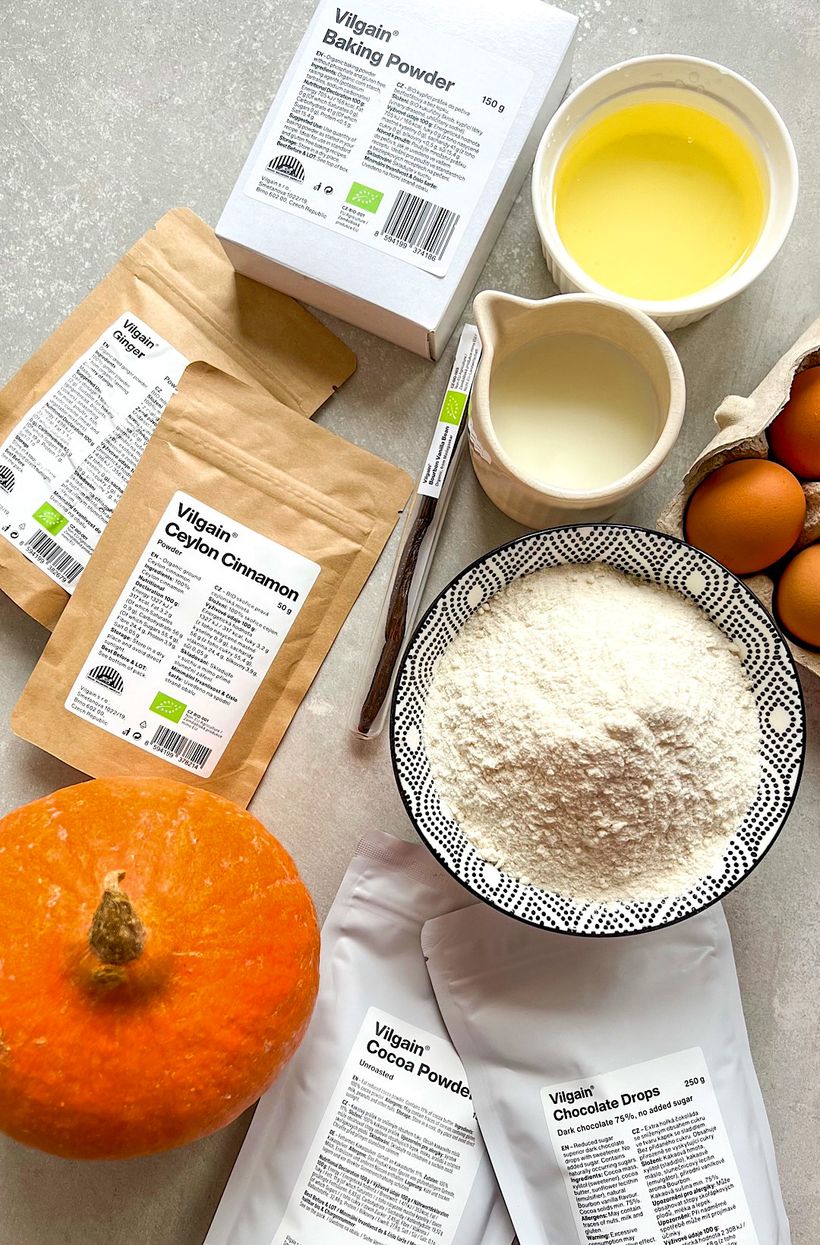 Mramorový tekvicový chlebíček s kakaom