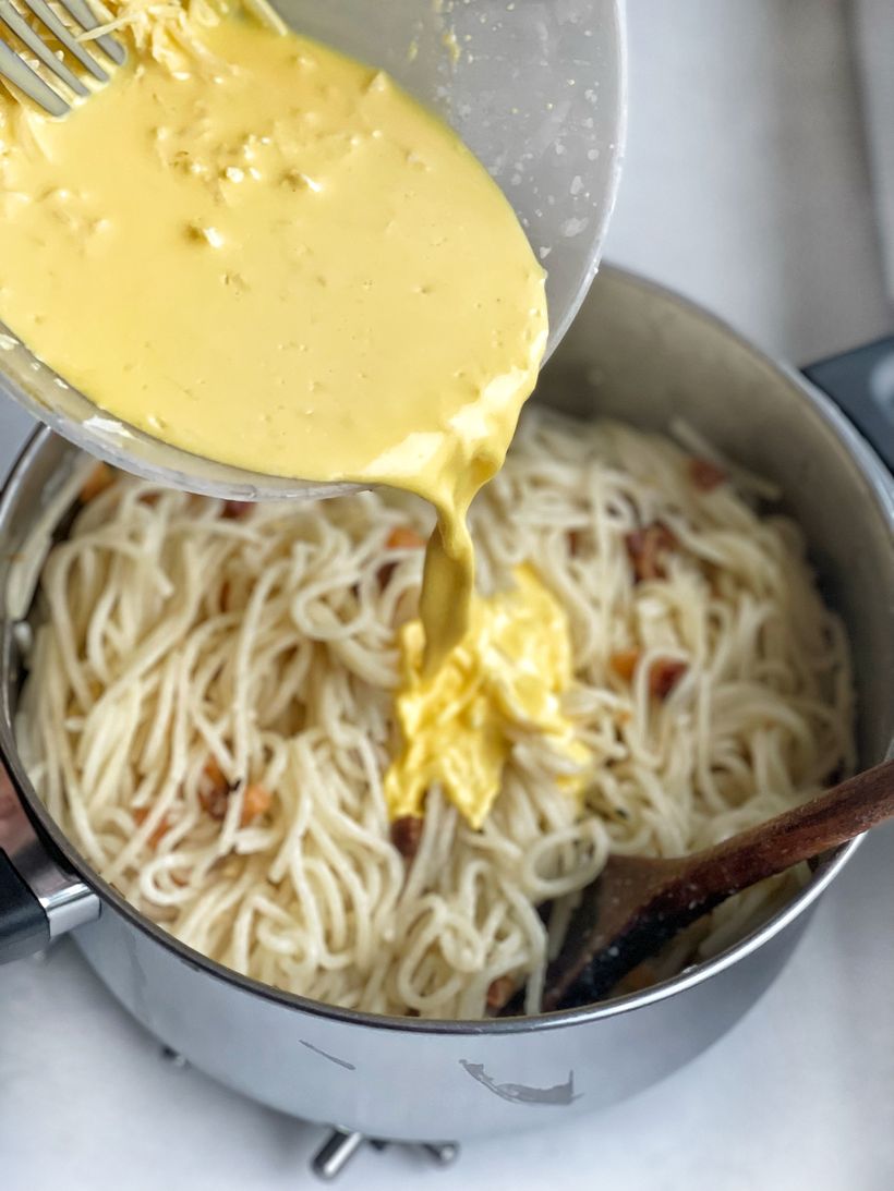 Špagety carbonara se smetanou