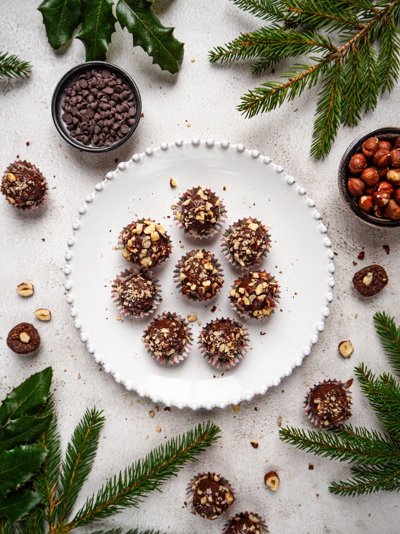 Haselnuss-Truffes in Schokolade