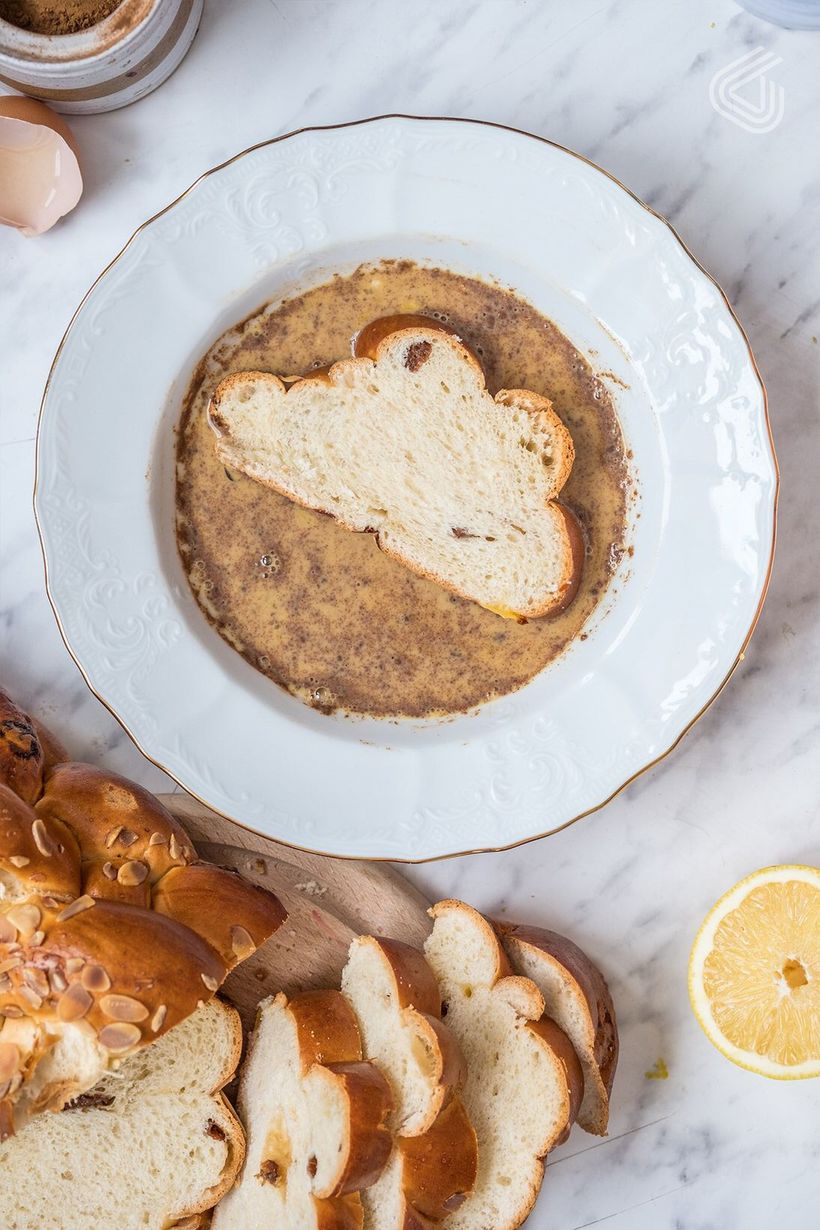 Francouzské toasty z vánočky s pudinkovým krémem