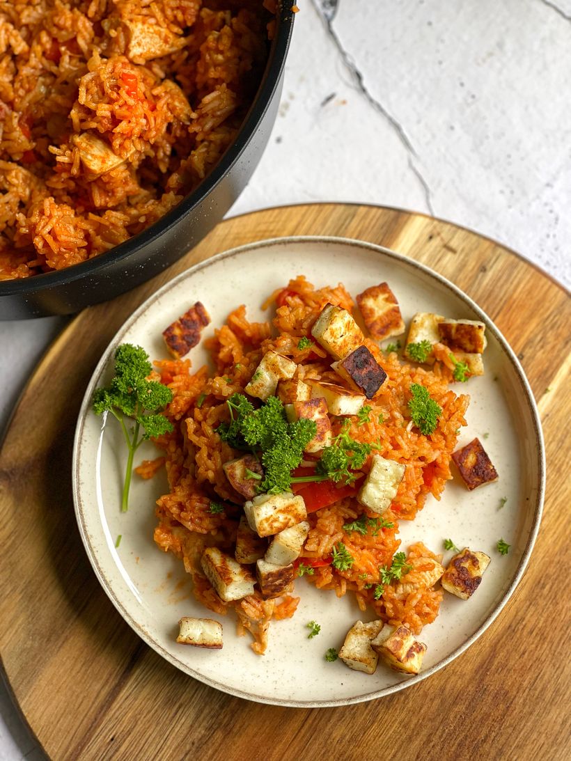 Kuracie mäso s halloumi a ryžou