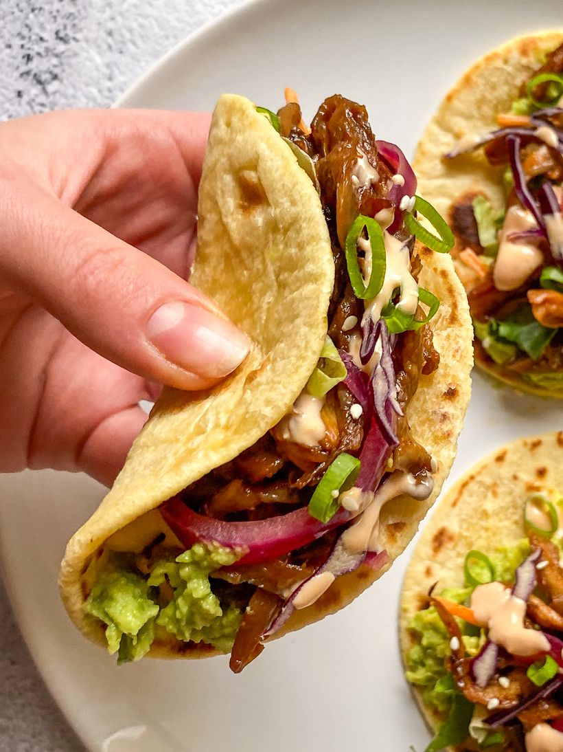 Tacos s trhanou hlívou ústřičnou