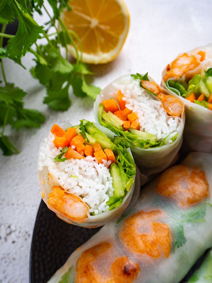 Letné závitky s krevetami