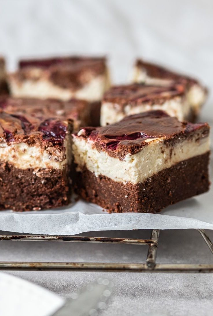 Zdravé cheesecake brownies