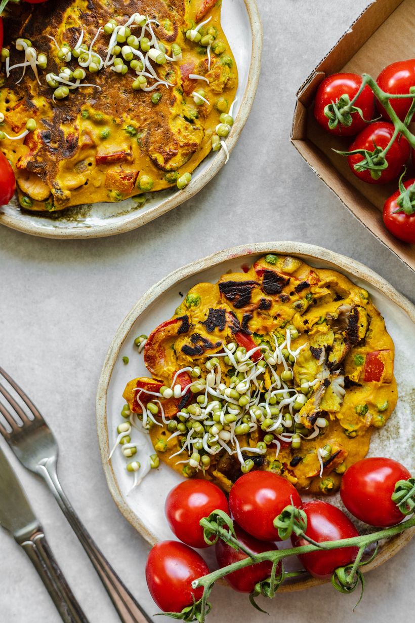 Vegan omeleta z cizrnové mouky