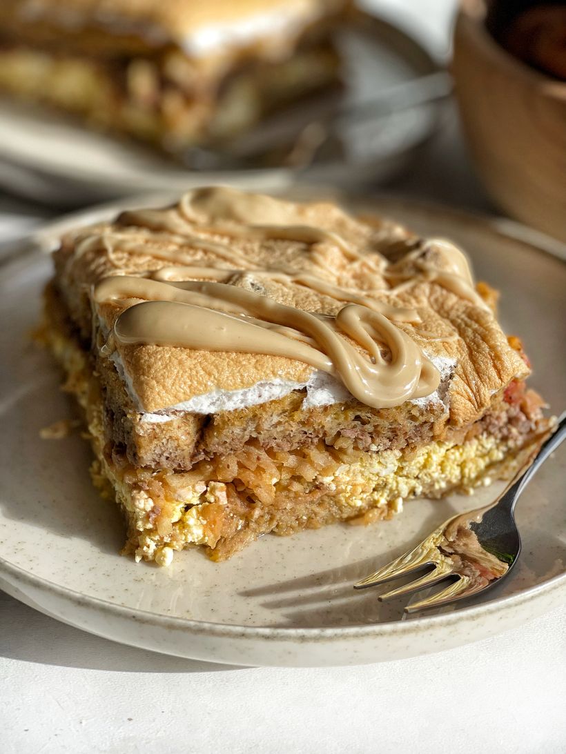 Žemlovka z toustového chleba s tvarohem