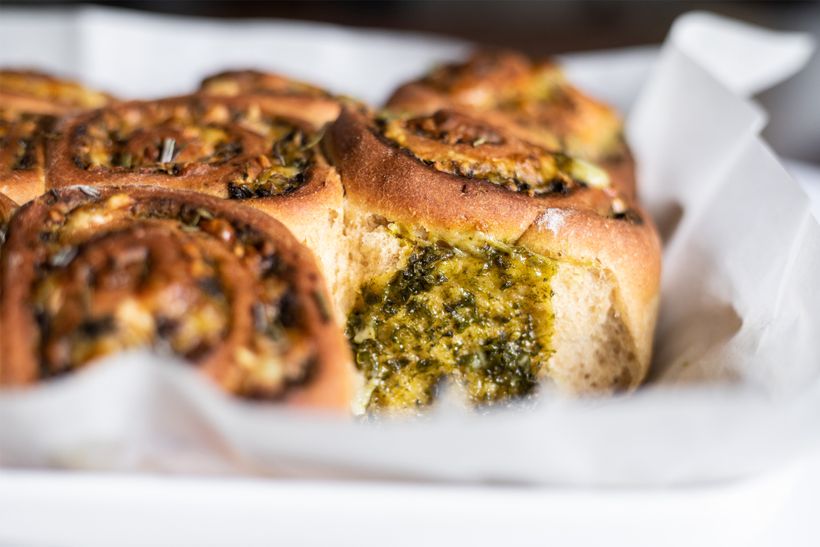 Syrové slimáky s bazalkovým pestom