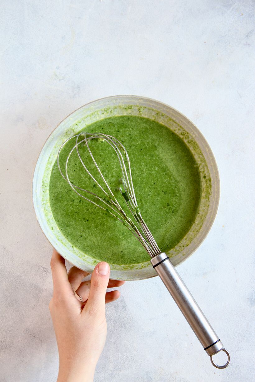 Špenátové palacinky s krémovou náplňou