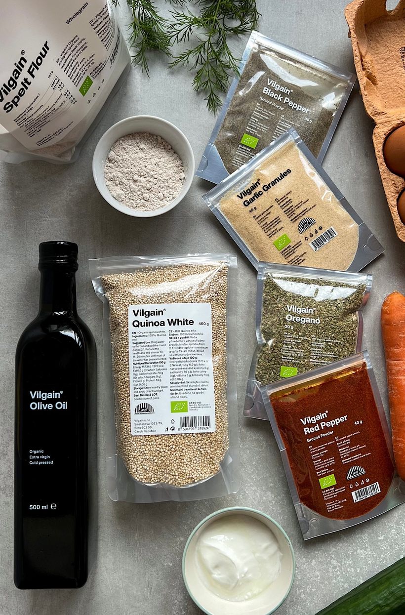 Zdravé zeleninové placky s quinoou a tzatziki