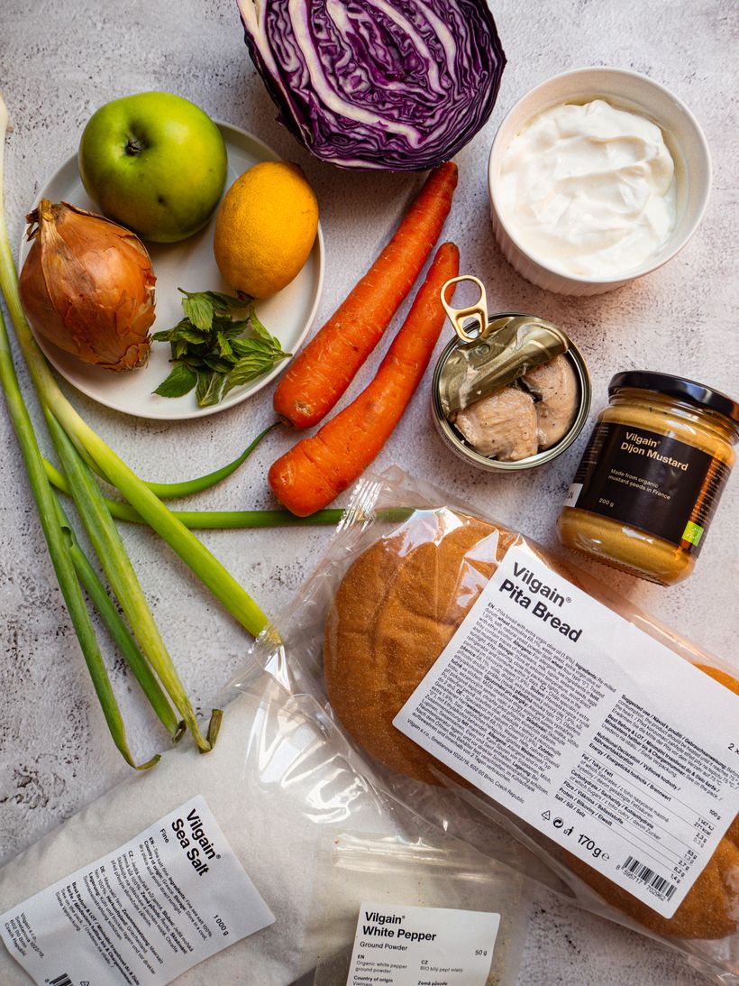 Pita chléb s trhaným kuřecím masem