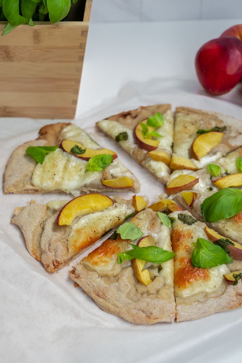 Peach & Basil Pizza