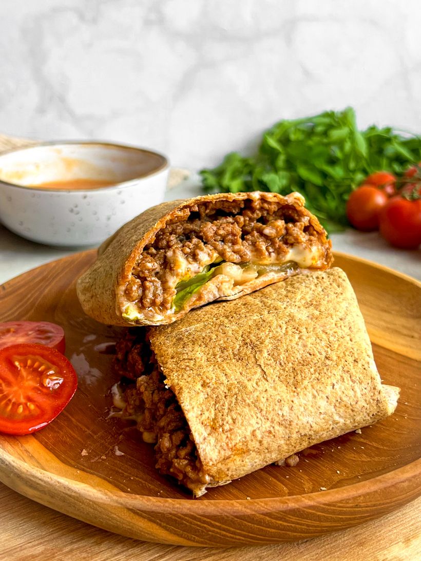 Cheeseburger burrito