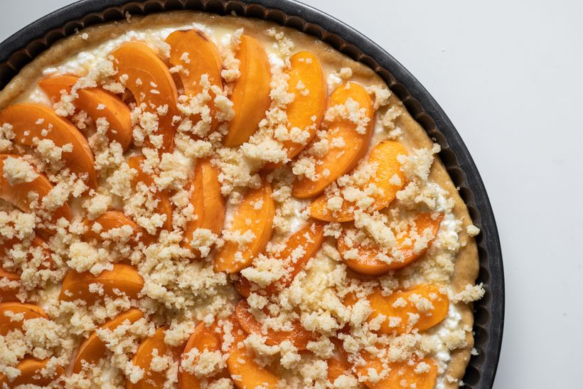 Kynutý meruňkový koláč s tvarohem