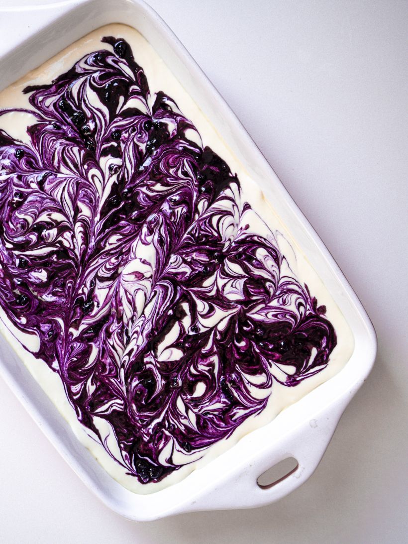 Borůvkový cheesecake na plech