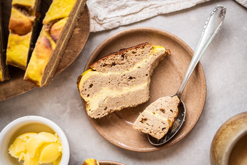 Banánový chlebíček s tvarohovo-ricottovým krémem