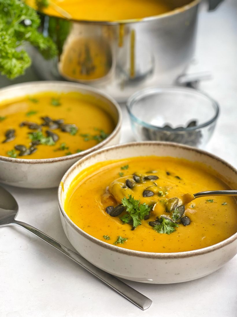 Hokkaido Pumpkin Soup with Coconut Milk
