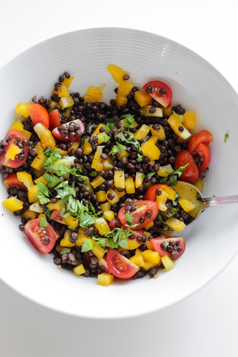 Pečený losos so šošovicovým šalátom