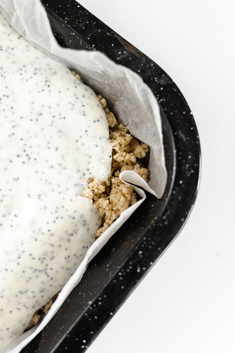 Meruňkový koláč s tvarohem na plech